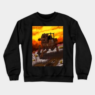 german mech tank. ww2 steampunk painting. walking panzer. Crewneck Sweatshirt